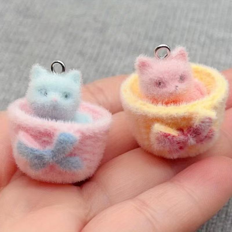 3D Printing Earrings - 4 peças de pingente de gato