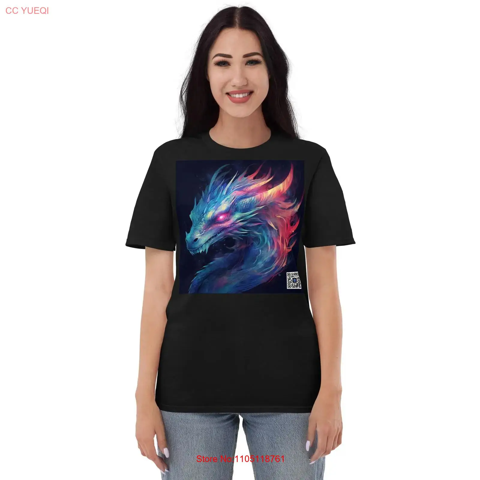 3D Printing Qr Code - Dragon t camisa smartphone câmera scannable