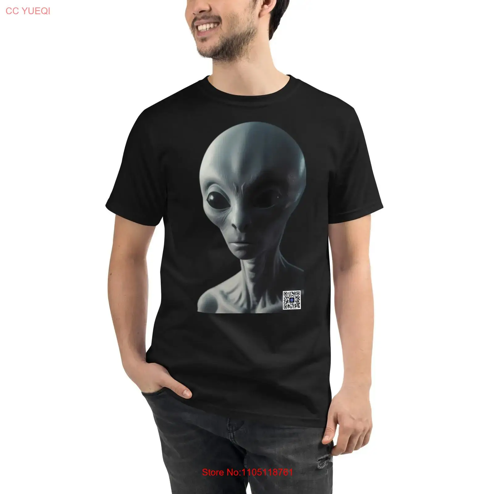 3D Printing Qr Code - Camiseta alienígena orgânica, câmera para smartphone
