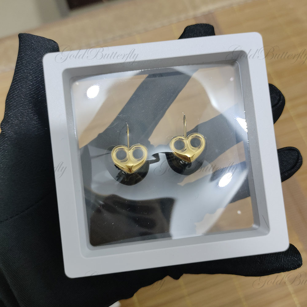3D Printing Earrings - Brincos de coração personalizados GoldButterfly 3D