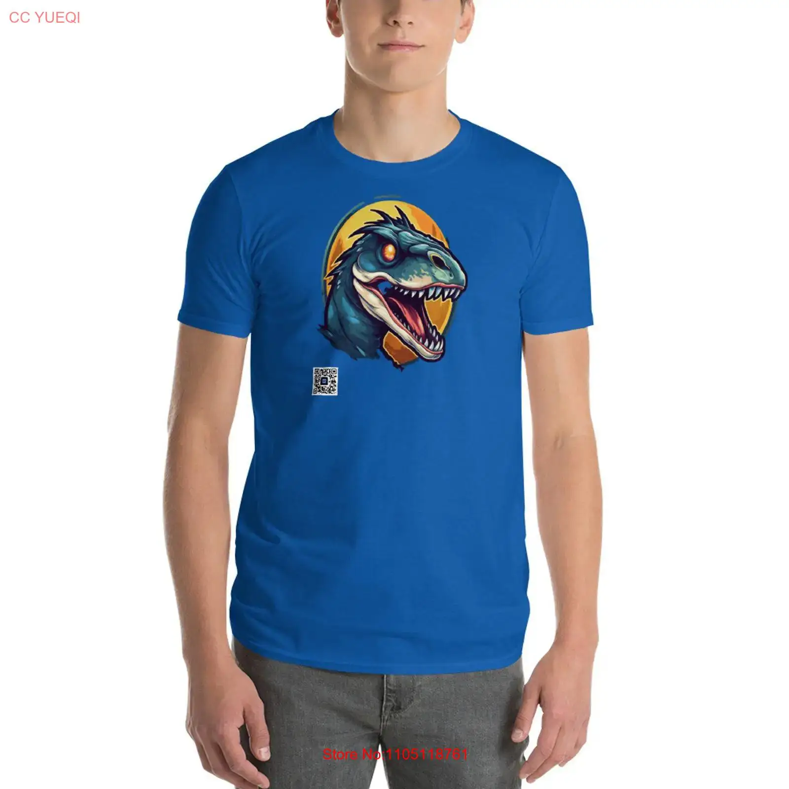 3D Printing Qr Code - Dinossauro t camisa smartphone câmera scannable