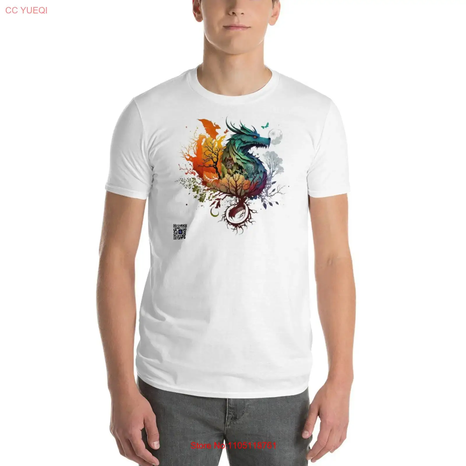 3D Printing Qr Code - Dragon T Shirt câmera smartphone scannable