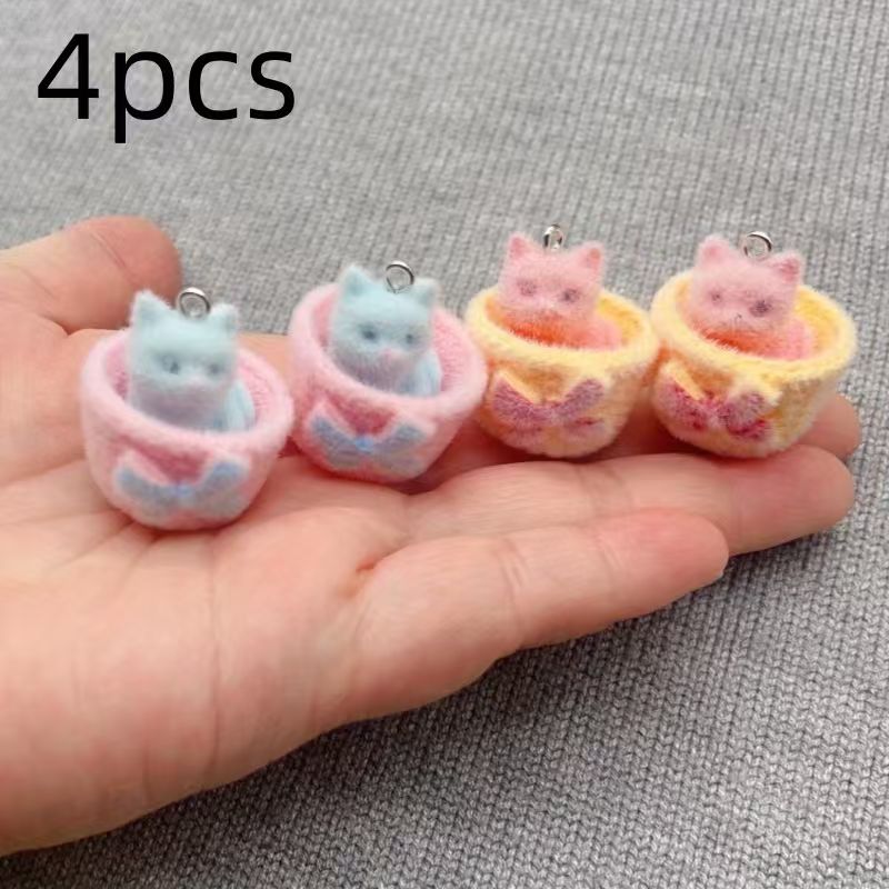 4 peças de pingente de gato em - 3D Printing Earrings avaliação e preço
