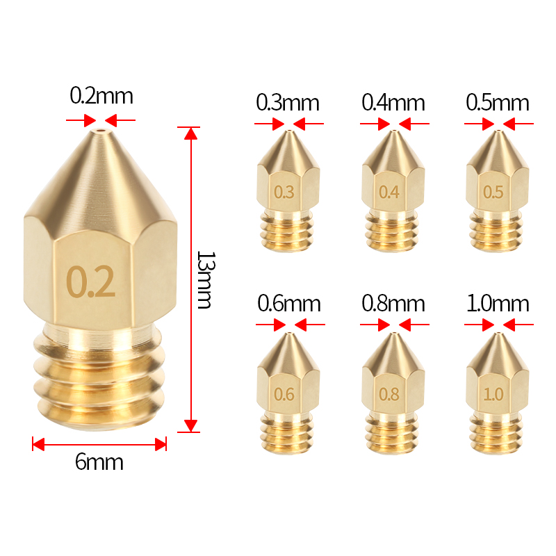 Bico de latão mk8, 0.2/0.3/0.3 - 3D Printing Ender avaliação e preço