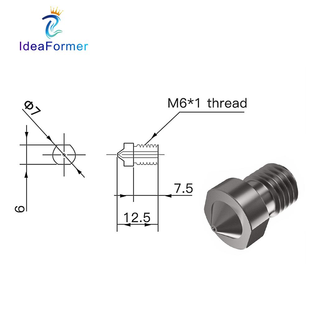 Bico V6 de Aço Temperado 0.2/0 - 3D Printing Titanium avaliação e preço