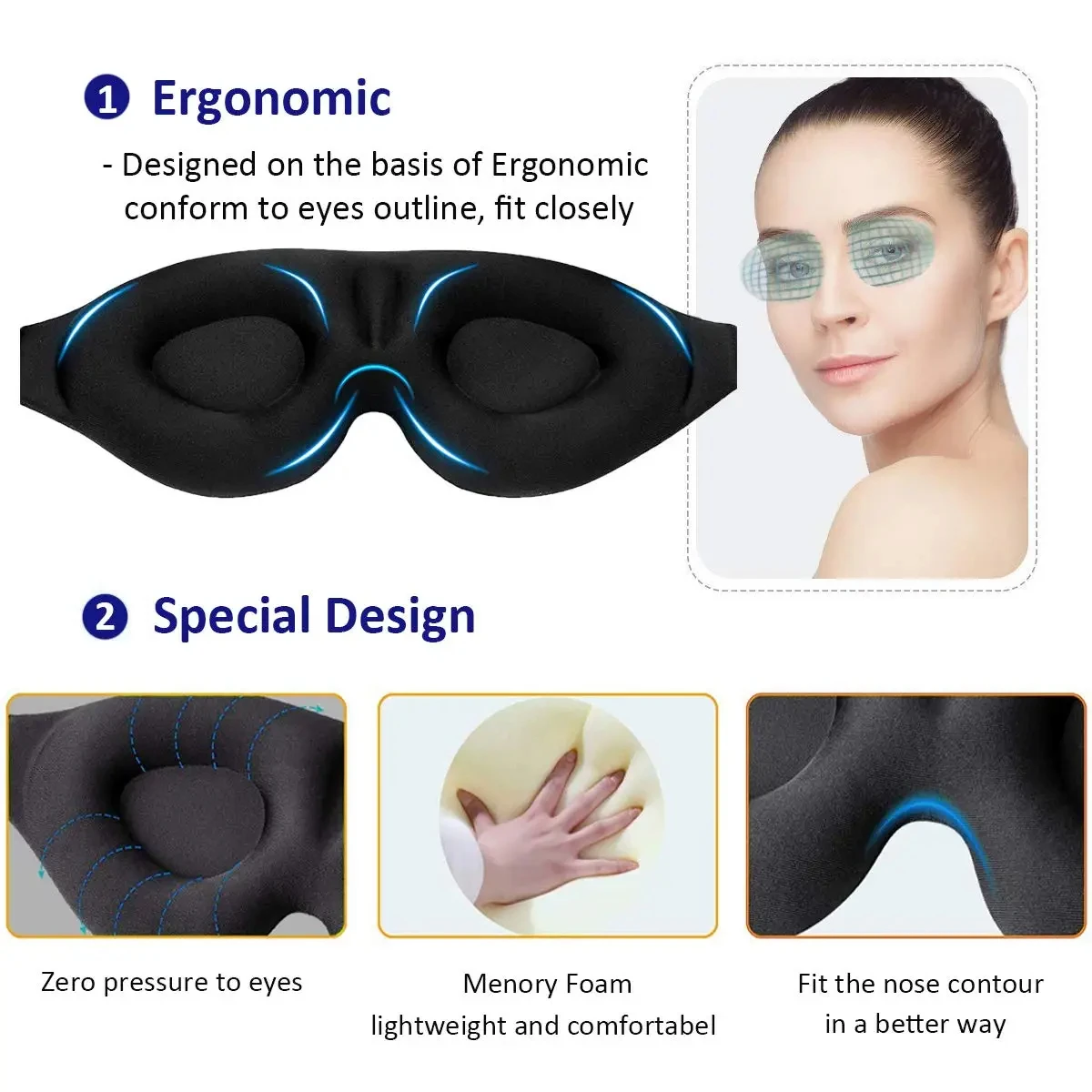 1/2/3pc 3d máscara de dormir b - 3D Printing Mask avaliação e preço