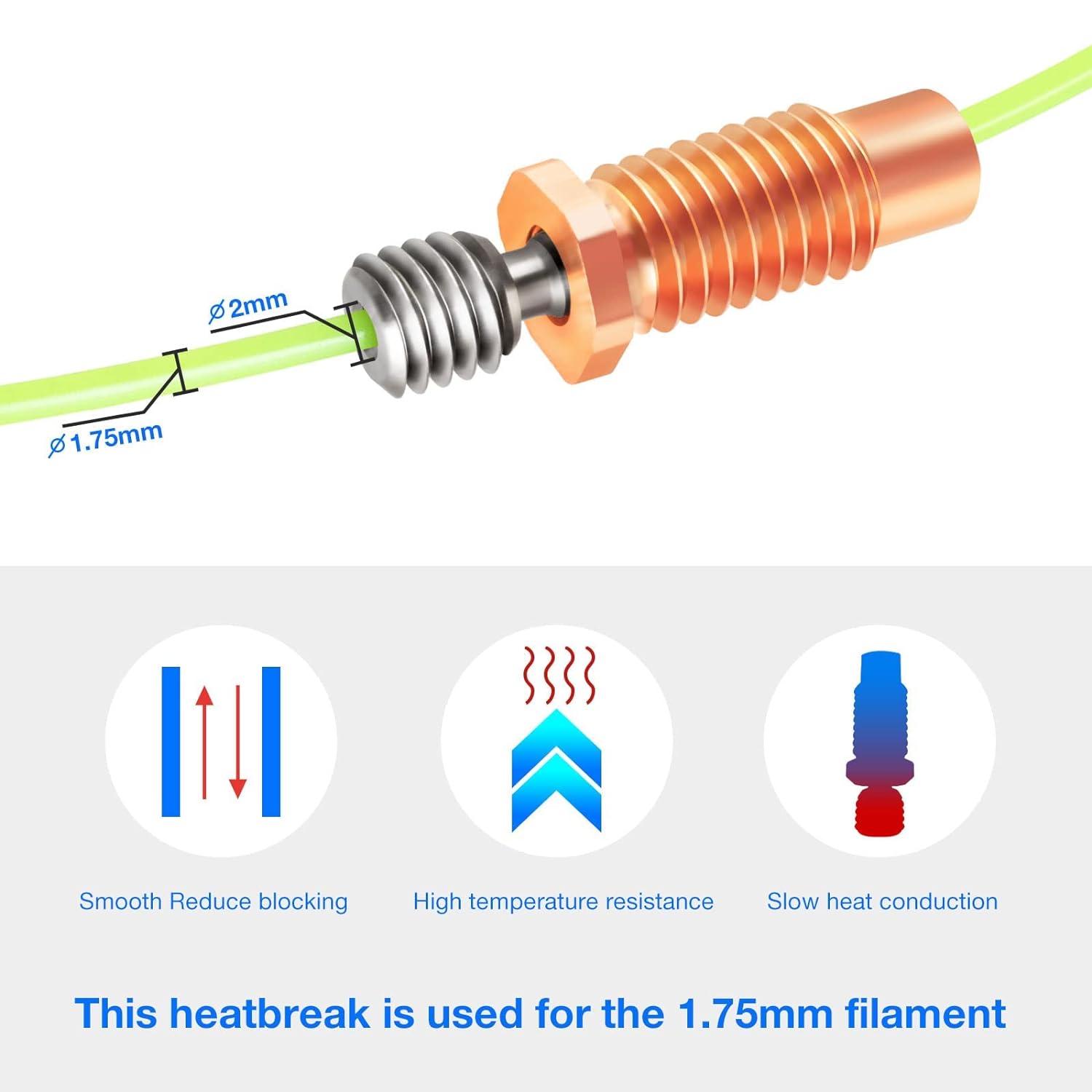 2 peças e3d v6 hotend heatbrea - 3D Printing Titanium avaliação e preço