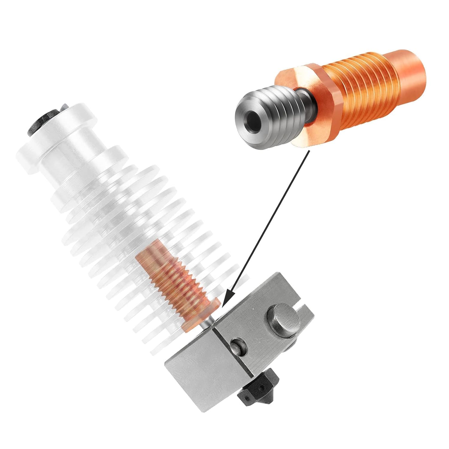 2 peças e3d v6 hotend heatbrea - 3D Printing Titanium avaliação e preço