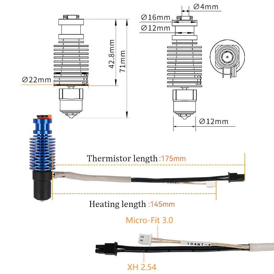 Vulcão hotend e3d v6 24v 50w 6 - 3D Printing Ender avaliação e preço